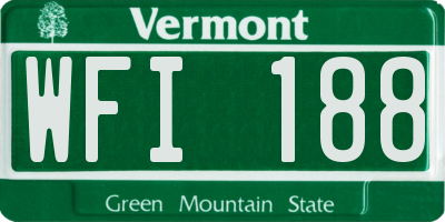 VT license plate WFI188