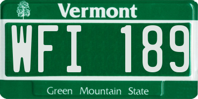 VT license plate WFI189