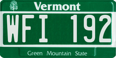 VT license plate WFI192