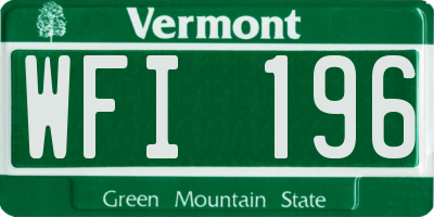 VT license plate WFI196