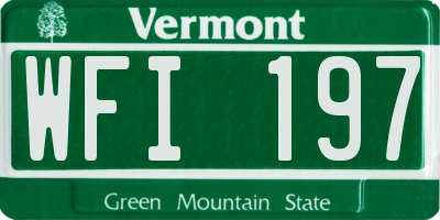 VT license plate WFI197