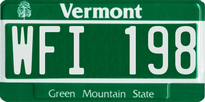 VT license plate WFI198