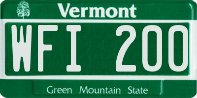 VT license plate WFI200