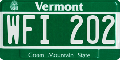 VT license plate WFI202