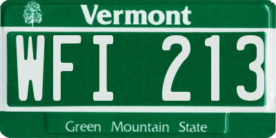 VT license plate WFI213