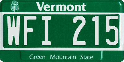 VT license plate WFI215