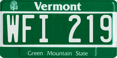 VT license plate WFI219