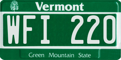 VT license plate WFI220