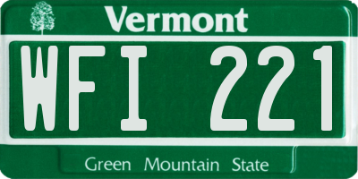 VT license plate WFI221