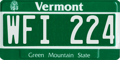 VT license plate WFI224