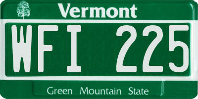 VT license plate WFI225