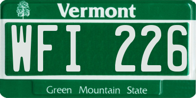 VT license plate WFI226