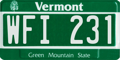 VT license plate WFI231