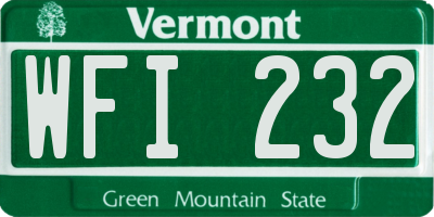 VT license plate WFI232