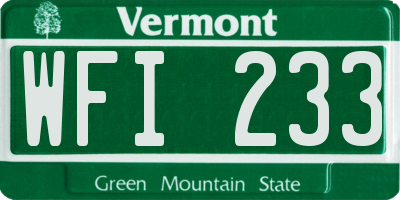 VT license plate WFI233