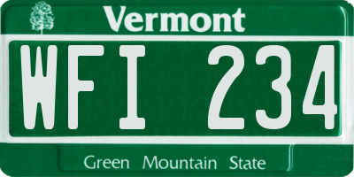 VT license plate WFI234