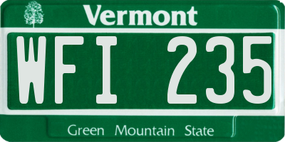 VT license plate WFI235