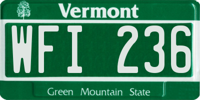 VT license plate WFI236