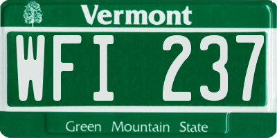 VT license plate WFI237