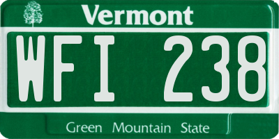 VT license plate WFI238