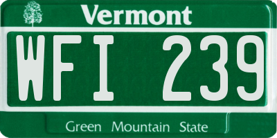 VT license plate WFI239