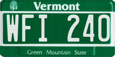 VT license plate WFI240