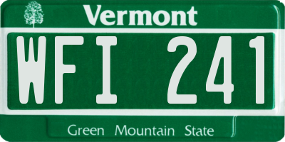 VT license plate WFI241