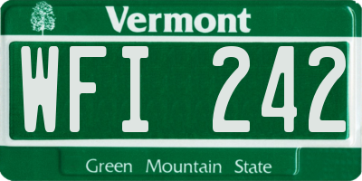 VT license plate WFI242