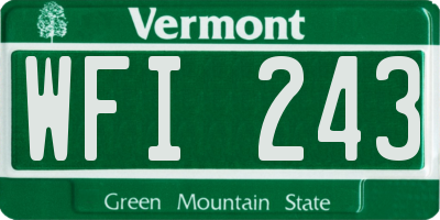 VT license plate WFI243