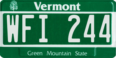 VT license plate WFI244