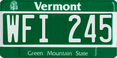 VT license plate WFI245