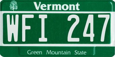 VT license plate WFI247