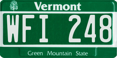 VT license plate WFI248