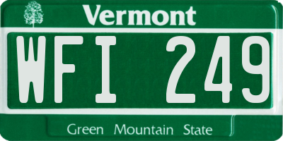 VT license plate WFI249