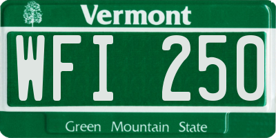 VT license plate WFI250