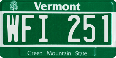 VT license plate WFI251