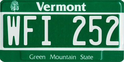 VT license plate WFI252