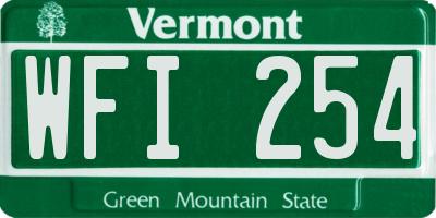 VT license plate WFI254