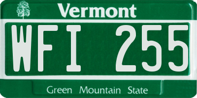 VT license plate WFI255