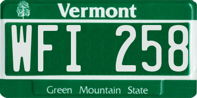 VT license plate WFI258