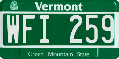 VT license plate WFI259