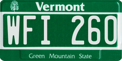 VT license plate WFI260