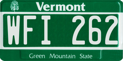 VT license plate WFI262