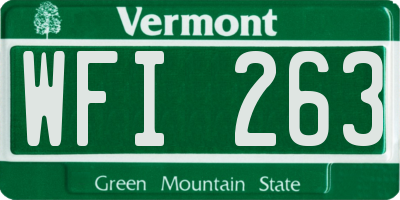 VT license plate WFI263