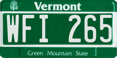 VT license plate WFI265
