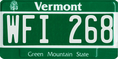 VT license plate WFI268