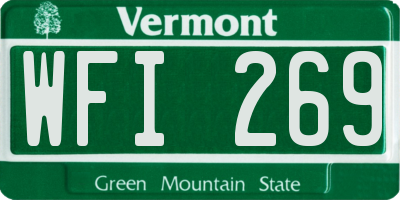 VT license plate WFI269