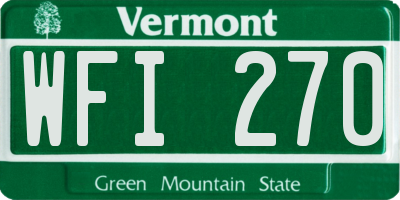 VT license plate WFI270