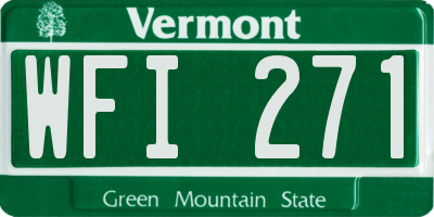 VT license plate WFI271