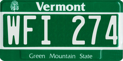 VT license plate WFI274